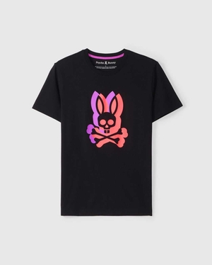 T Shirt Graphique Psycho Bunny Groves Graphic Tee Noir Homme | DRI-62216366